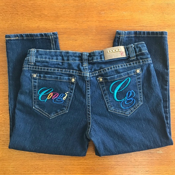 COOGI Blue Cropped Denim Low Rise Jeans size 7 / 8 - Picture 2 of 8